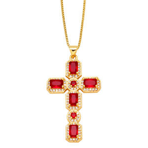 MIENTER 2024 neue Anhänger für Halsketten Messing handgefertigt Kreuz Kristall Stein Kreuz Anhänger Halskette Schmuck - Product Image 5