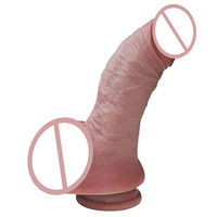 Dildo de Pene Masculino Altamente Realista con Ventosa Suave, Juguete Sexual para Adultos, Color Carne, 100% Impermeable, 3 Tamaños, Hecho de Silicona Líquida