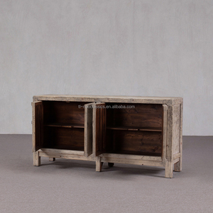 עתיק סיני במצוקה עץ ארבע דלתות לסביבה ידידותית לסביבה - Product Image 5