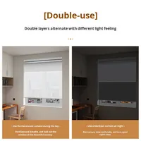 Parasol translucide jour nuit Anti-UV corde étanche réglable Double couche stores roulants pour hôtels bureaux chambres
