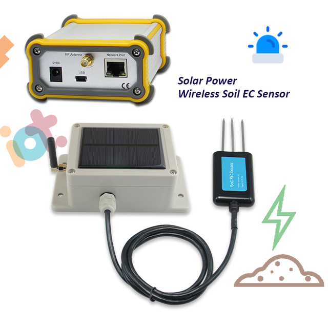 Soil EC testing equipment agriculture Industrial Solar Power Wireless Soil EC Sensor solar panel integrated sensor
