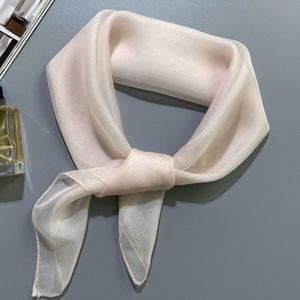 Square Women's Lightweight Neck Neckerchief Premium Feel Mommy Short <b>Wrap</b> 100% Mulberry Silk Scarf for Autumn/Winter - Product Image 4