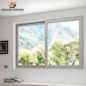 GS Hot Sale Double Glazed Sliding <b>Windows</b> Low-E Glass Aluminum Sliding <b>Window</b> With Mosquito Net - Product Image 5