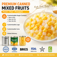 Bulk blikjes ananas perzik peer fruitmix, op kamertemperatuur bewaard, zonder koeling