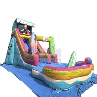 FAN BOUNCE Toboggan aquatique gonflable premium en PVC de 20 pieds, amovible, pour piscine, usage commercial et résidentiel en extérieur