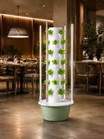Système de culture hydroponique vertical à 7 étages avec pompe submersible et éclairage LED, panneau de commande avec minuterie