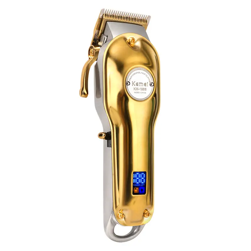 KM-1986 hair shaver machine rechargeable adjustable carbon steel cutter head metal body electric hair shaver