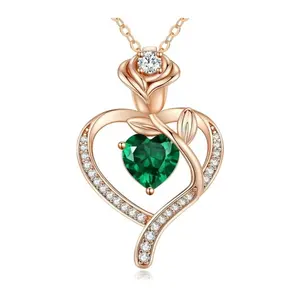 Nuevo Día de San Valentín Día DE LA MADRE Corazón eterno Rosa Corazón Conjunto Collar de moda Joyería - Product Image 3