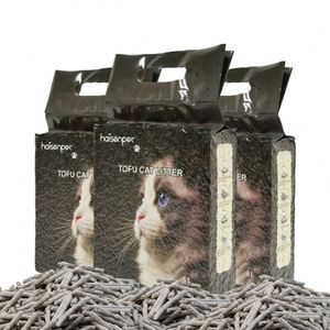 Manufacturer OEM Premium Strong Clumping Plant Cat <b>Sand</b> Eco Clean 2mm Stripe Shape Activated Carbon Odor Control Tofu Cat Litter - Product Image 1