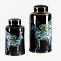 Midea — Vase en céramique de luxe, décoration artisanale de qualité supérieure avec motif de cheval