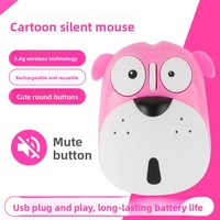 Ratón Inalámbrico Recargable con Diseño de Perro Husky, Regalo para el Día del Niño - Ratón para PC con Diseño de Cachorro Adorable