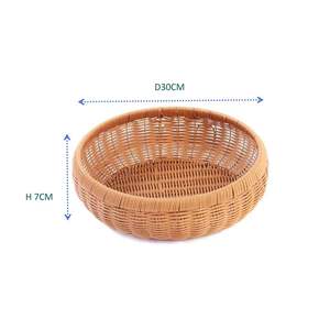 Cesto di ciotole di frutta in Rattan tessuto a mano all'ingrosso vassoio rotondo per la conservazione degli alimenti per servire l'organizzazione di conservazione della casa - Product Image 5