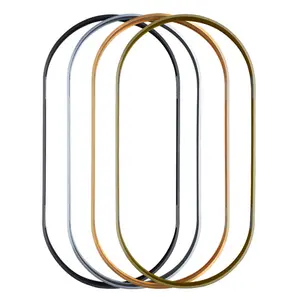 Bingkai Aluminium Aloi Logam Emas Cermin Bingkai Aluminium Oval untuk Dekorasi Cermin Perlindungan Kaca