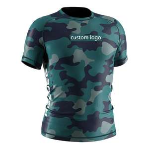 Yüksek kaliteli erkek kısa kollu Camo desen döküntü <span class=keywords><strong>Guard</strong></span> dayanıklı nefes spor su aktivite dişli süblimasyon BJJ döküntü <span class=keywords><strong>Guard</strong></span> - Product Image 3