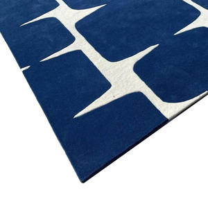 Tapis de luxe moderne à motif géométrique, tufté à la main en laine, lavable, pour salon, chambre, maison et bureau, idéal pour les pique-niques - Product Image 5