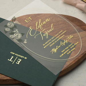 Invito Matrimoniale Personalizzato in Acrilico Satinato, Elegante Biglietto Trasparente per <span class=keywords><strong>Matrimonio</strong></span> - Product Image 3