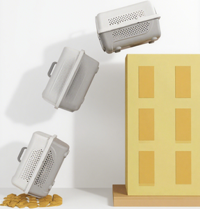 ठोस पालतू वाहक पीपी यात्रा बॉक्स लुभावनी पोर्टेबल छोटे जानवर आधुनिक कार हवाई यात्रा मुक्त उपहार मूल ट्रे और फांसी कटोरा - Product Image 6