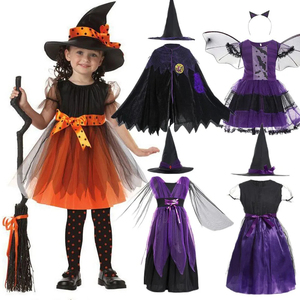 <span class=keywords><strong>Disfraz</strong></span> de bruja para niñas, vestido de cuento de hadas, ropa de calabaza para <span class=keywords><strong>Halloween</strong></span>, <span class=keywords><strong>disfraz</strong></span> de murciélago y araña para fiesta de cosplay, 2-15 años - Product Image 1