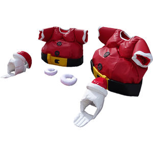 RED Santa Claus Theme Sumo Sets & Gladiator <span class=keywords><strong>Duel</strong></span> Suit PVC Gladiator <span class=keywords><strong>Duel</strong></span>, Sumo Suit Set With Safety Ring Adult Fighting Suits - Product Image 1