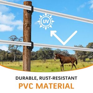 SureShock Ruban de clôture électrique en PVC à usage intensif pour chevaux Ruban de clôture électrique blanc noir de 152m (500 pieds) de long de 2 pouces pour le métal 5ft - Product Image 5