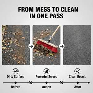 Balai à pousser professionnel de 18 pouces pour l'extérieur, brosse de rue robuste avec support en acier pour les entrepreneurs et les travaux de bricolage à domicile et au jardin - Product Image 5