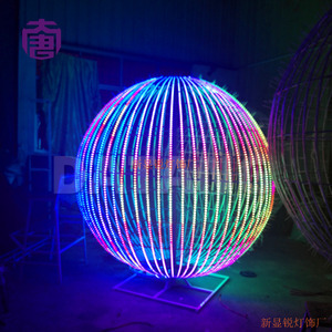 Led 3D <b>Ball</b> Light Christmas Metal Frame Foldable Sphere Holiday Decoration Outdoor - Product Image 5