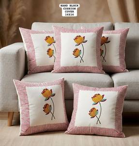 Fundas de cojín de algodón 100% puro, impresas a mano con calidad de exportación, reutilizables, decoración étnica para el hogar, disponibles en grandes cantidades. - Product Image 2
