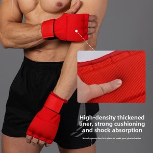 Gants <span class=keywords><strong>de</strong></span> boxe demi-doigts pour adultes, avec bandages enveloppants, gants <span class=keywords><strong>de</strong></span> sparring professionnels pour le travail sur sac et les sports - Product Image 4