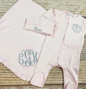 Conjunto de Ropa para Bebé Recién Nacido, 100% Algodón Peinado, con Ribete de Picot, <span class=keywords><strong>Pijama</strong></span>, Gorro, Personalizado, Traje de <span class=keywords><strong>Hospital</strong></span> para Bebé - Product Image 5