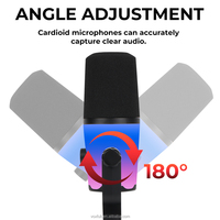 Micrófono Dinámico USB XLR VOXFULL MV5 para Juegos, Micrófono RGB para Streaming, Podcast, Transmisión, Grabación, Micrófono de Estudio de Escritorio para PC y Mac