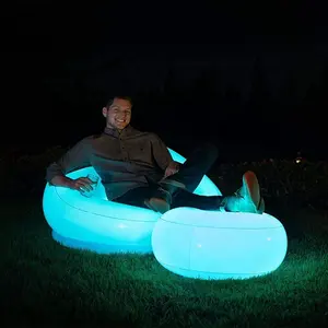 LED להאיר אוויר ספת קמפינג כיסא אידיאלי מתנפח ספה חוף כיסא למסיבה & פסטיבלים LED מתנפח כיסא