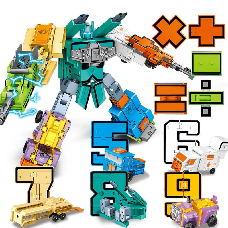 高品質人気変形ロボット玩具アクションフィギュア数字コンビネーショントランスフォームカーロボット