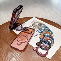 Soporte Universal Adhesivo para Teléfono Móvil con Anillo Plegable Electrochapado y Soporte para Dedo