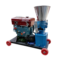 Machine à granulés d'aliments pour animaux de ferme, mobile, petite, diesel, 150 kg/h, CE, personnalisable, pour volailles, poulets, bovins, porcs, moutons, lapins