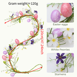 DAMAI <b>Easter</b> Vine Artificial Rattan <b>Ornament</b> Hanging Decoration Home Mall Garden Decor <b>Easter</b> Egg Vine Foam Material - Product Image 5