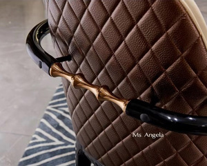 Muebles de lujo para el hogar, sillas de comedor de madera moderna, tapicería elegante de cuero verdadero, silla de comedor de cuero de napa copetudo - Product Image 5