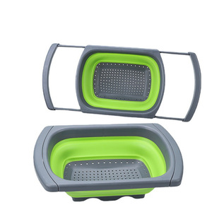 <span class=keywords><strong>Passoire</strong></span> pliable en silicone <span class=keywords><strong>pour</strong></span> <span class=keywords><strong>évier</strong></span> avec poignée <span class=keywords><strong>extensible</strong></span>, panier de drainage pliable <span class=keywords><strong>pour</strong></span> laver les fruits et légumes - Product Image 6