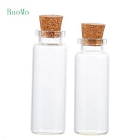Petit flacon en verre transparent pour échantillons, bocaux avec bouchon en liège, contenants en bois, bouteille de souhait, 5ml, 6ml, 7ml, 8ml, 10ml, 15ml, pièces