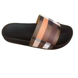 Sandalias Casuales de Verano con Diseño a Cuadros, Punta Abierta, Deslizables, Suela de EVA Antideslizante, Parte Superior Textil - Product Image 2