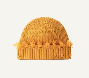 Wholesale Solid Color Unisex Winter Beanies <b>Hats</b> <b>for</b> Men Custom Knitted Distressed Design Custom Logo Promotional Use High - Product Image 4