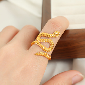 Snake Shape Gold Plated <b>Ring</b> <b>Adjustable</b> Unisex Fashion Jewelry Gift - Product Image 4