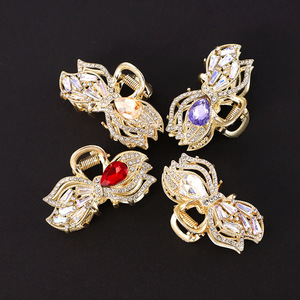 Magnifiques pinces à cheveux en cristal, alliage d'or, avec strass, pour accessoire de coiffure de fête - Product Image 1
