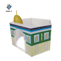 Vente chaude Dessiner Carton Ondulé Prier Maison Éducatif Papier Maison En Carton Mosquée Playhouses Pour Enfants