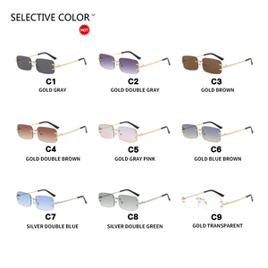 Lunettes de soleil Kedun sans monture, petite monture, style tendance, bords coupés, nouvelle collection 2024, style européen et américain, même style que les célébrités, protection UV400, polarisées - Product Image 4