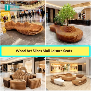Shopping Mall Outdoor Beautiful <b>Wood</b> <b>Slice</b> Leisure Seat Public Creative Customizable Rubber <b>Wood</b> Art Landscape Tree Pool Stool - Product Image 2