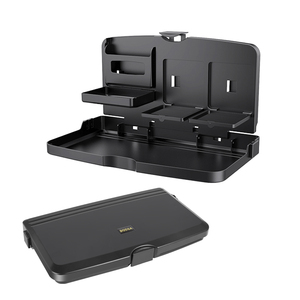 صينية قابلة للطي لتنظيم المقعد الخلفي للسيارة متعددة الوظائف مع حامل أكواب ، طاولة سوداء محمولة - Product Image 6