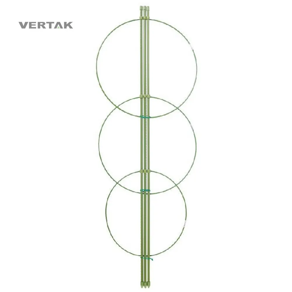 Vertak 60 см длина оптовая продажа садовые опорные кольца для растений томатные клетки для поддержки растений с 3 кругами