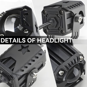 Phare LED de moto avant haute puissance 20W, double couleur, projecteur, anneau halo blanc ambre, laser - Product Image 3