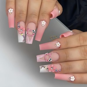 Joyería de <span class=keywords><strong>Uñas</strong></span> DIY con Diseño Simple de <span class=keywords><strong>Hello</strong></span> <span class=keywords><strong>Kitty</strong></span>, Personaje de Dibujos Animados Japonés, Aleación con Diamantes Completos, Modelo A1093 - Product Image 2