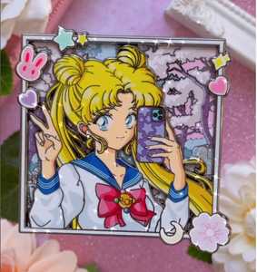 Kích Thước Lớn Anime Ve Áo Pin Thủy Thủ Mars Tùy Chỉnh Cứng Men Pins Kim Loại Thủ Công Mỹ Nghệ Trang Trí Thủy Thủ Mặt Trăng Pin - Product Image 2